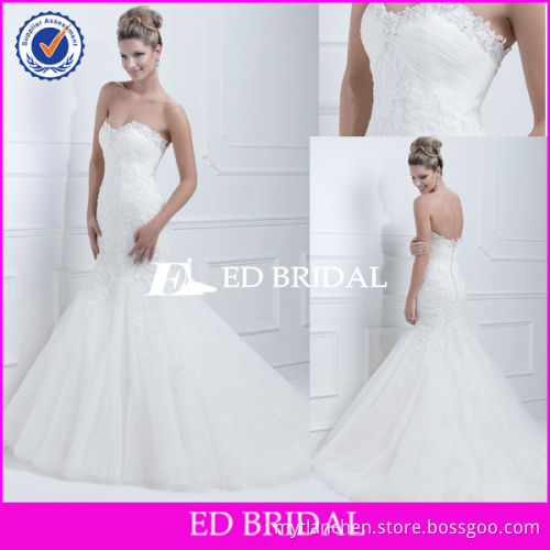 rsw078 2013 new style sweetheart neckline lace applique mermaid wedding dress 2013